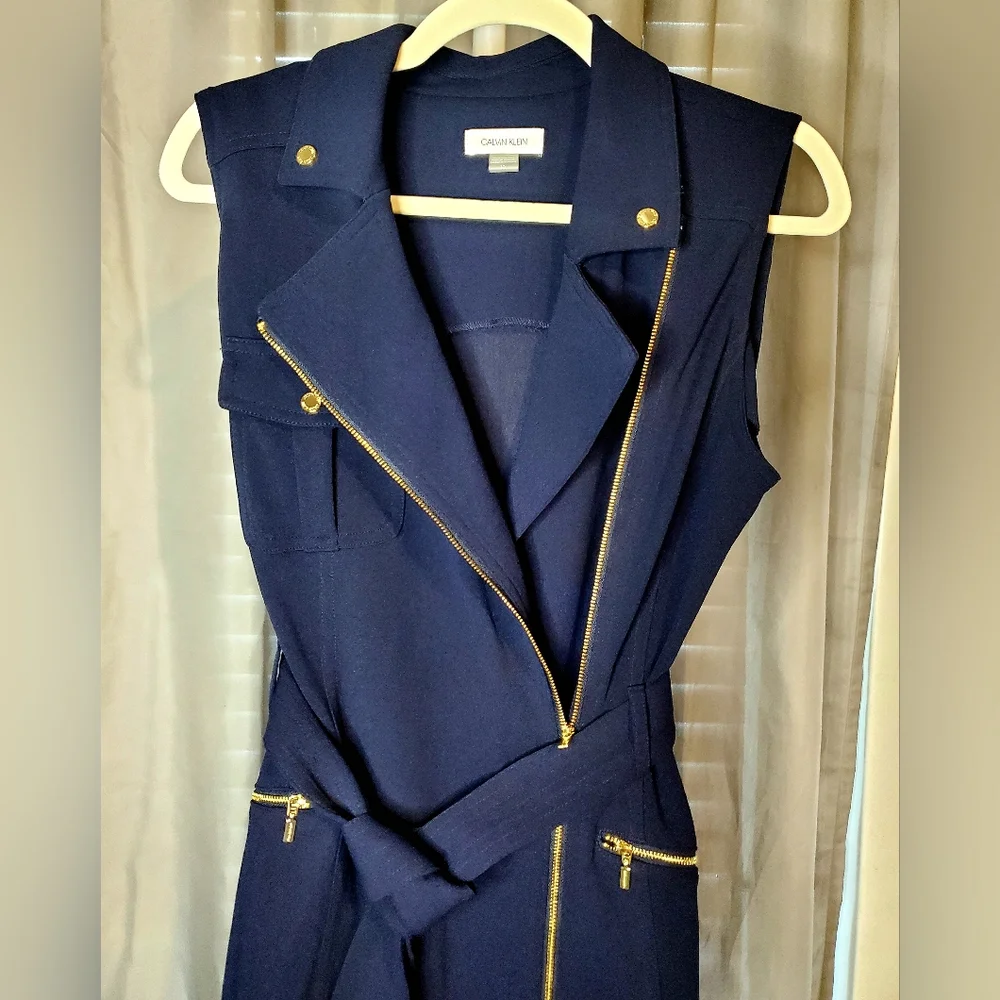 Calvin Klein Moto Sleeveless Sheath Dress - Picture 7 of 17